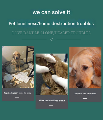 2-Piece Blue Long Neck Plush Dog Toy - Interactive Chew & Cuddle Toy for Puppies