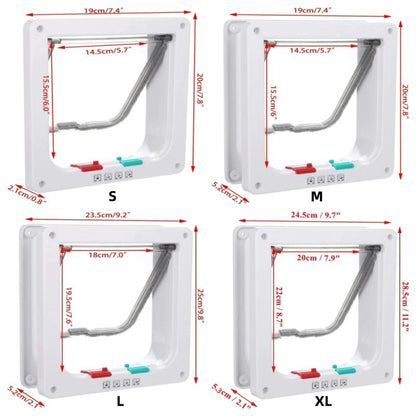 Secure 4-Way Locking Pet Door for Cats & Small Dogs - Easy Access Flap for Doors, Walls & Glass(Size XL)