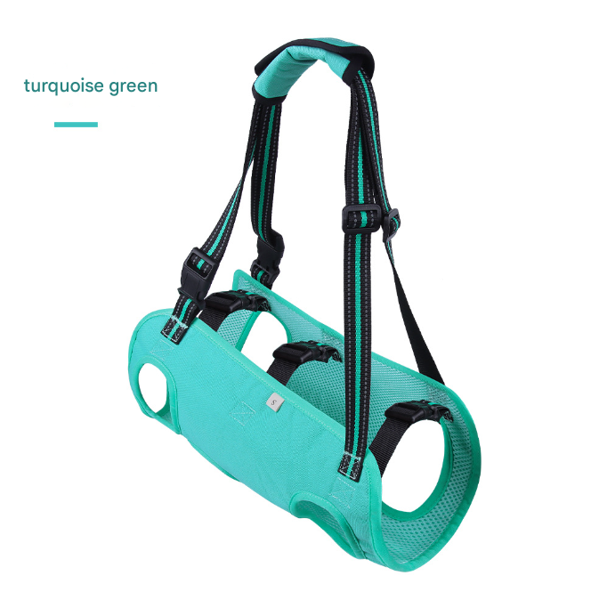 Green Pet Support Harness for Senior and Disabled Dogs - Adjustable Chest and Back Support Leash(Size M)