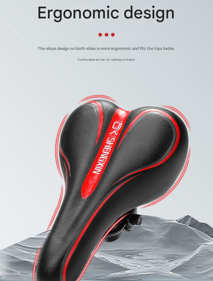 Black patterned style Mountain Bike Saddle - Comfortable and Durable Bicycle Seat for MTB and Road Bikes