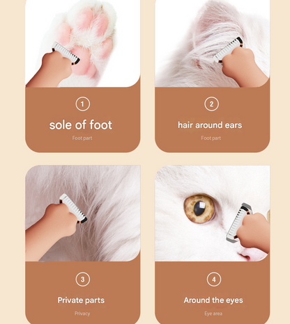 Khaki Precision Pet Paw Trimmer - Waterproof & Rechargeable Grooming Clipper for Dog & Cat Paws, Eyes, and Ears