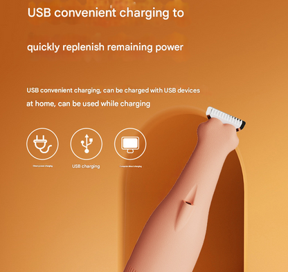 Pink Precision Pet Paw Trimmer - Waterproof & Rechargeable Grooming Clipper for Dog & Cat Paws, Eyes, and Ears