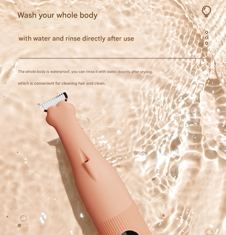 White Precision Pet Paw Trimmer - Waterproof & Rechargeable Grooming Clipper for Dog & Cat Paws, Eyes, and Ears