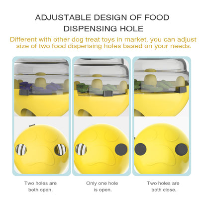 Interactive Dog Puzzle Feeder with Adjustable Food Dispensing Holes(Blue)