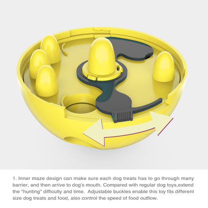 Interactive Dog Puzzle Feeder with Adjustable Food Dispensing Holes(Green)