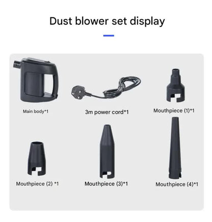 High-Power Corded Electric Air Duster & Blower - 35000RPM Multi-Purpose Cleaner with 4 Nozzles(black)