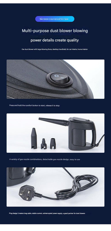 High-Power Corded Electric Air Duster & Blower - 35000RPM Multi-Purpose Cleaner with 4 Nozzles(black)