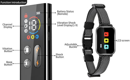 Rechargeable Dog Training Collar with Remote - 2600ft Range, 3 Modes(black)