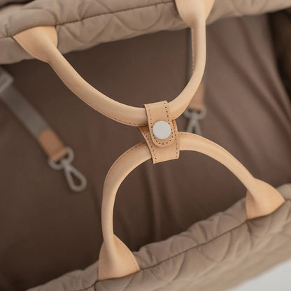 Luxury Quilted 2-in-1 Pet Travel Carrier & Car Booster Seat for Small Dogs(Blue-gray)