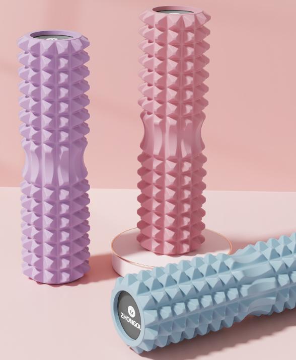 Blue High-Density 3D Trigger Point Foam Roller - Solid Core Massager for Deep Tissue Muscle Recovery & Yoga