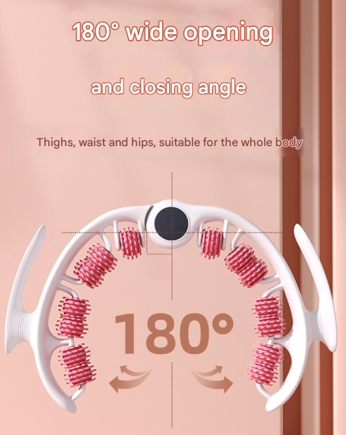 Pink U-Shape 360 Degree Massage Roller - Multi-Functional Leg, Arm & Neck Massager for Muscle Relief & Recovery