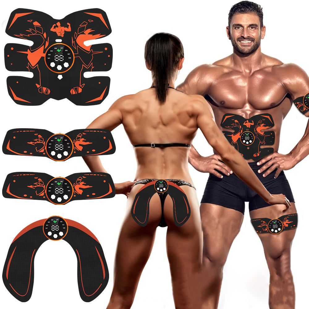 Black and Orange Ultimate EMS Muscle Stimulator Kit - USB Rechargeable Abdominal & Full Body Toner for Abs, Arms, and Glutes