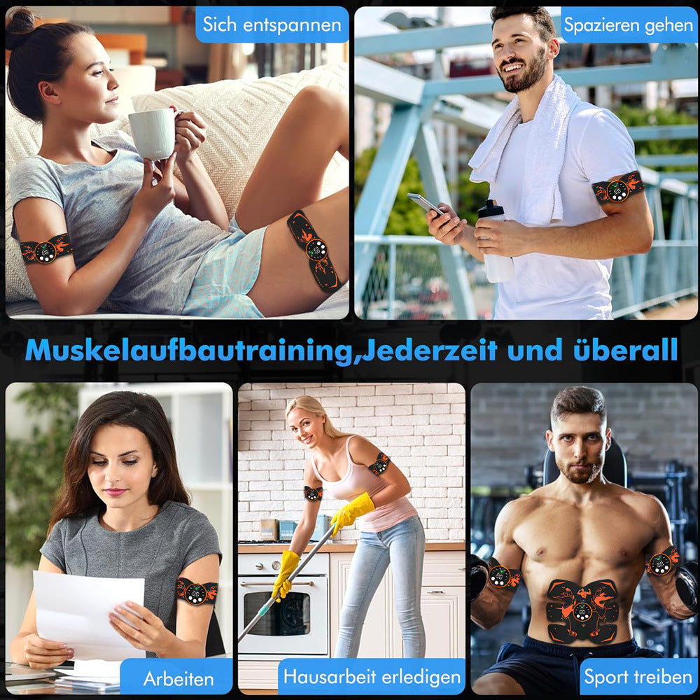 Black and Orange Ultimate EMS Muscle Stimulator Kit - USB Rechargeable Abdominal & Full Body Toner for Abs, Arms, and Glutes