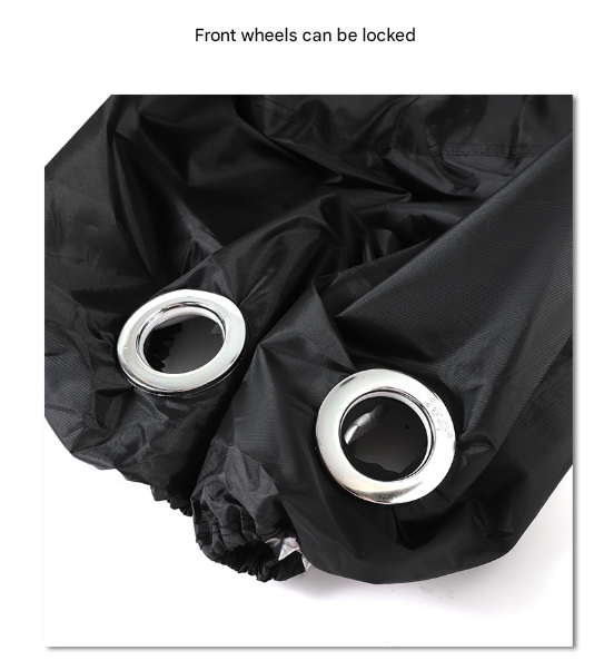 Size XL Black And Orange All-Weather 210D Bicycle Cover - Waterproof & UV-Proof Outdoor Bike Protector with Lock Hole & Storage Bag