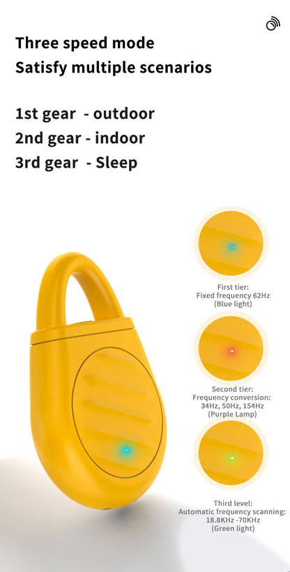 2 Pcs Yellow Portable Ultrasonic Pest Repeller - Rechargeable Mosquito & Bird Repellent Device | 3-Mode for Indoor, Outdoor & Camping