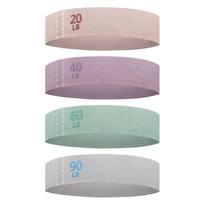 Colorful Fabric Resistance Bands for Legs and Glutes - Set of 4 Non-Slip Workout Loops