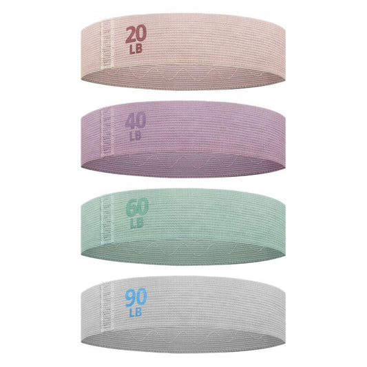 Colorful Fabric Resistance Bands for Legs and Glutes - Set of 4 Non-Slip Workout Loops