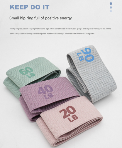 Colorful Fabric Resistance Bands for Legs and Glutes - Set of 4 Non-Slip Workout Loops