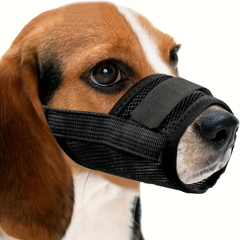 3 Pcs Size L Black Breathable Mesh Dog Muzzle - Soft & Comfortable Guard to Prevent Biting, Allows Panting and Drinking