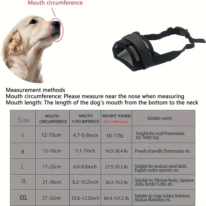 3 Pcs Size XL Black Breathable Mesh Dog Muzzle - Soft & Comfortable Guard to Prevent Biting, Allows Panting and Drinking