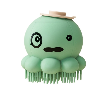 Green 2-Pack Pet Bath Brush with Shampoo Dispenser - Soft Silicone Massager for Dogs & Cats