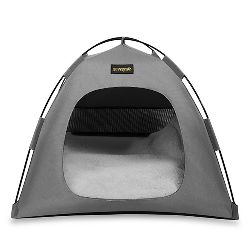 Small Size Pet Tent for Cats & Dogs(Grey) - Portable Comfort Shelter with Soft Cushion