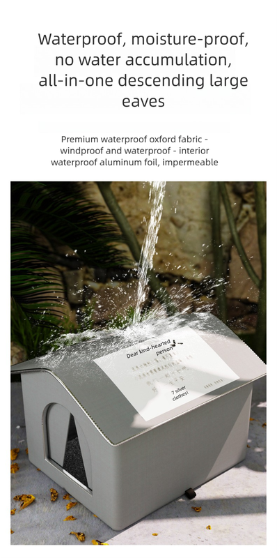 Large Size Elevated Indoor/Outdoor Pet Shelter(blue): Waterproof, Insulated for All-Season Warmth