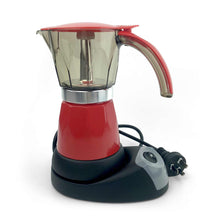 Load image into Gallery viewer, Red Electric Moka Coffee Maker Espresso Machine Italian Classic 6 Cups Auto Power

