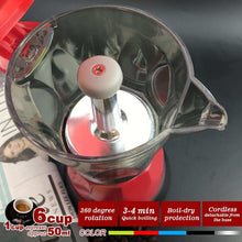 Load image into Gallery viewer, Red Electric Moka Coffee Maker Espresso Machine Italian Classic 6 Cups Auto Power
