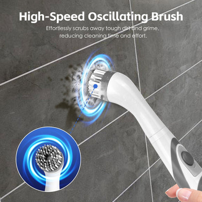 Battery Operated Scrubber Brush with 4 Interchangeable Heads