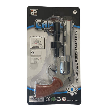 8 shots toy cap gun with 144 free caps - Silver