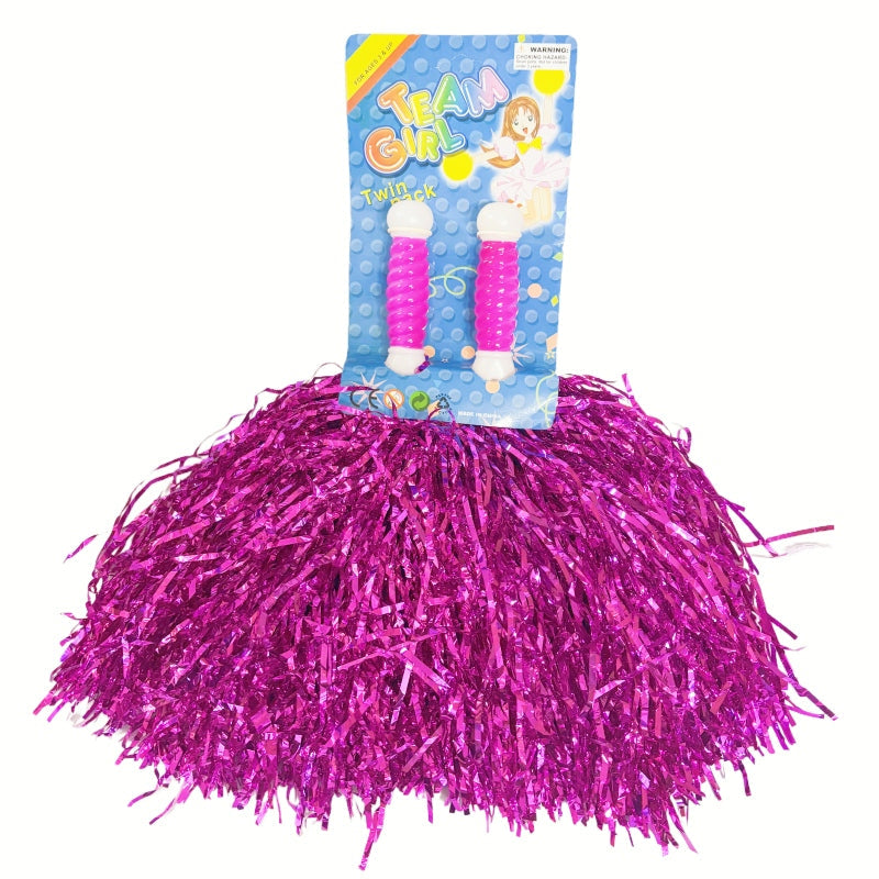 4 Sets/8pcs Metallic Team Girls' Cheerleading Dance Party Dress Pom Poms Pompoms - Blue