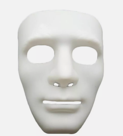 2x Robot Plain Mask Purge Style Halloween Scary Ghost Blank Mask Unisex - 1xBlue +1xWhite