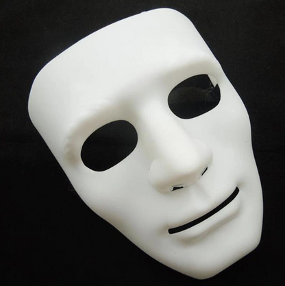 2x Robot Plain Mask Purge Style Halloween Scary Ghost Blank Mask Unisex - 1xBlue +1xWhite