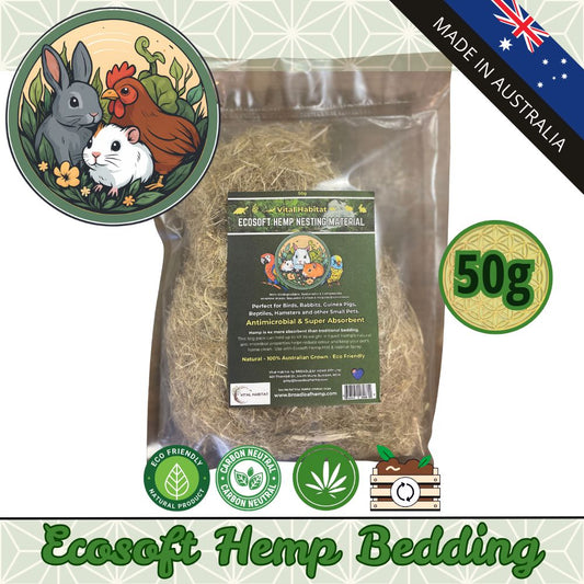 Hemp Absorbent Nest Material | 50g | 2 Pack + Free Shipping