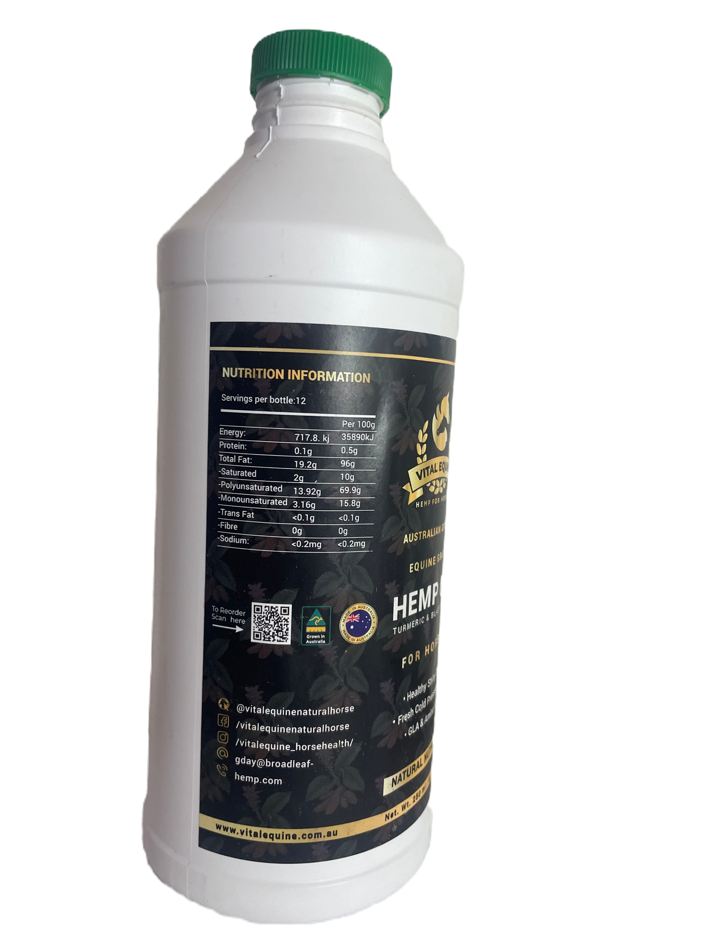 Vital Equine | Hemp & Turmeric Oil For Horses - 1 litre