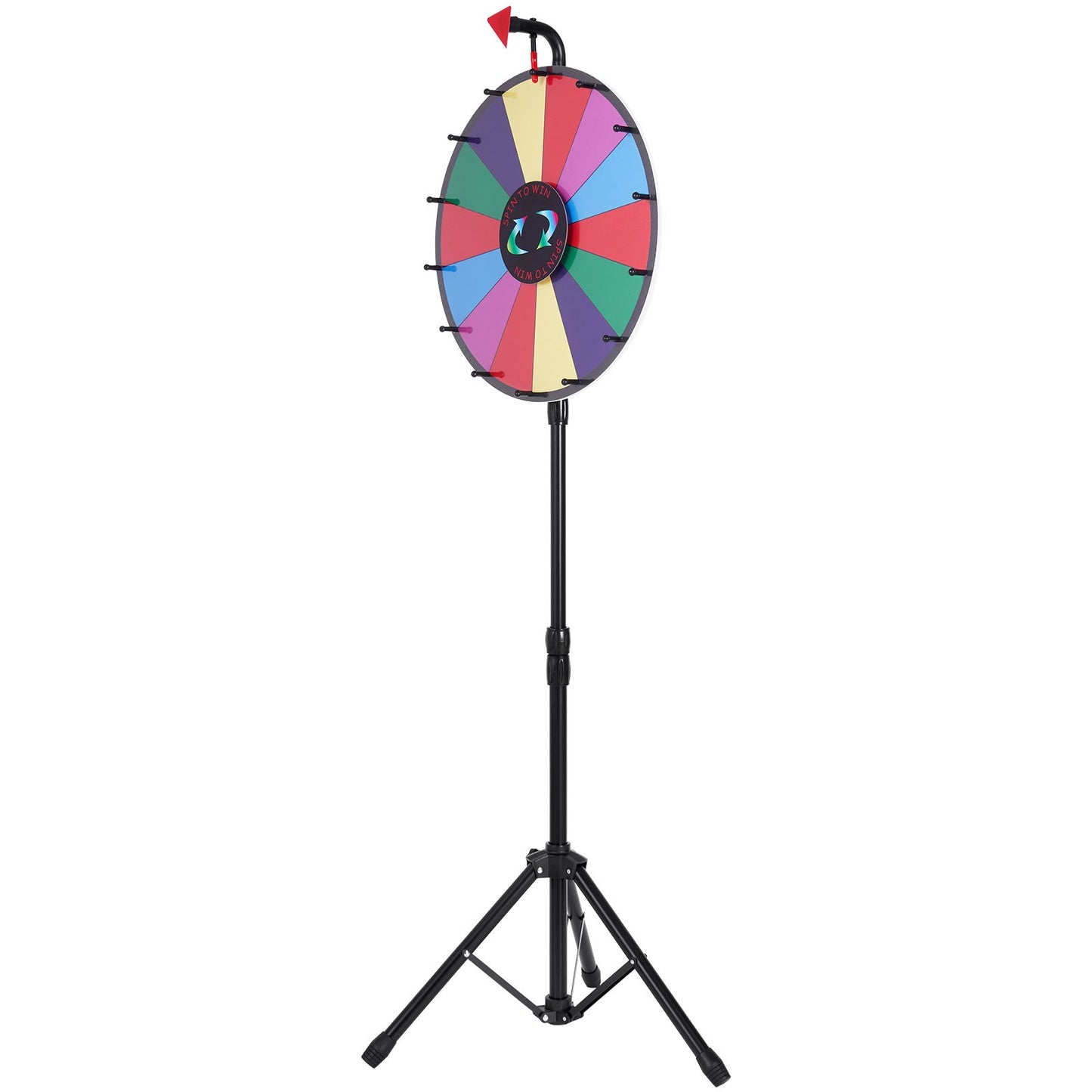 Vevor 18 Inch Tabletop Color Prize Wheel with Folding Tripod Floor Stand 14 Slots Dry Erase