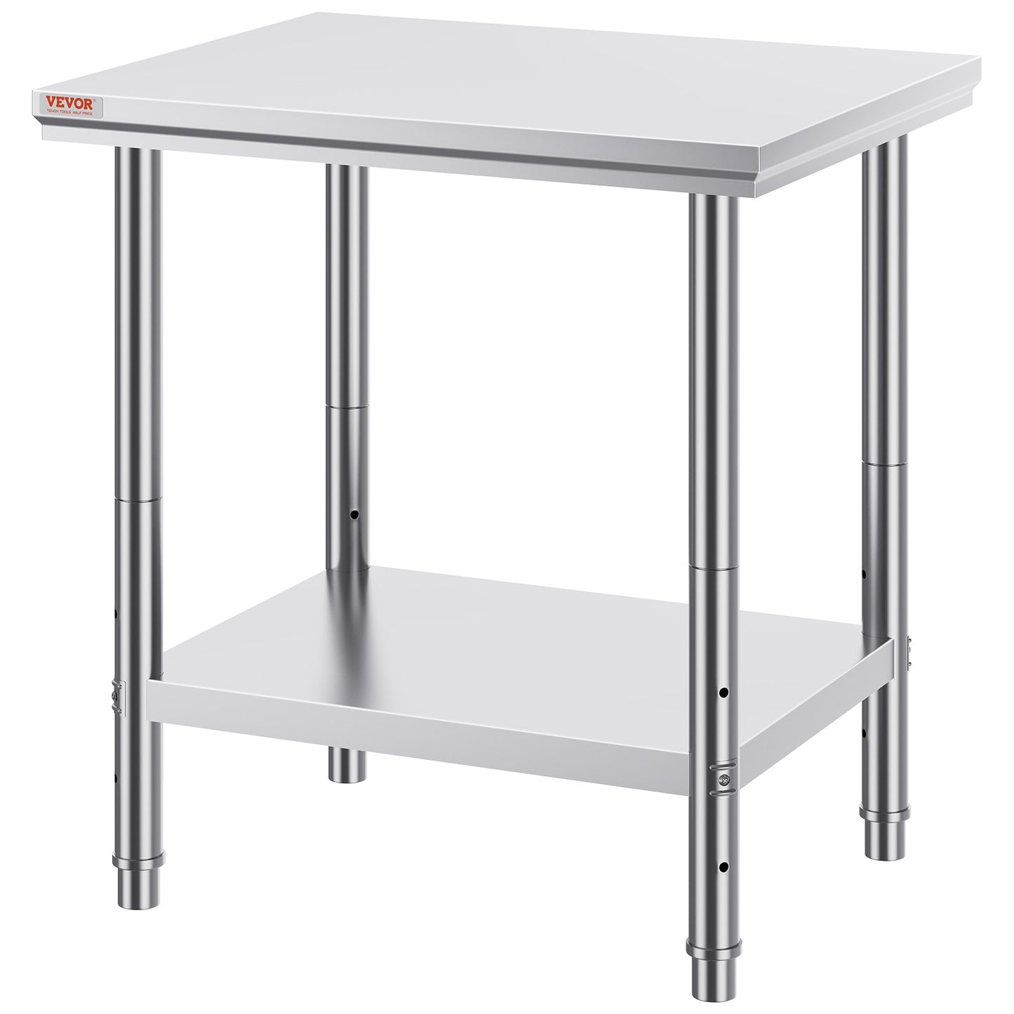 VEVOR Commercial Worktable & Workstation 24 x 30 x 32 Inch Stainless Steel Work Table Heavy Duty Commercial Food Prep Work Table for Home, Kitchen, Restaurant Metal Prep Table with Adjustable Feet