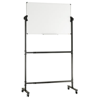 VEVOR 91.5x61cm Rolling Magnetic Whiteboard, Double-sided Mobile Whiteboard, Adjustable Height Dry Erase Board with Wheels, 1 Magnetic Erase & 3 Dry Erase Markers & Movable Tray Office, School