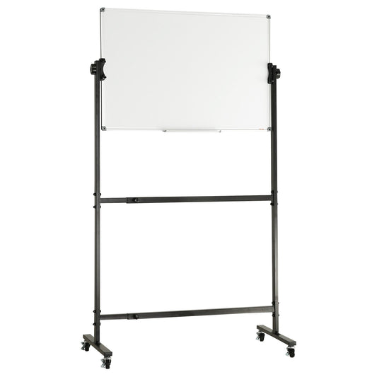 VEVOR 91.5x61cm Rolling Magnetic Whiteboard, Double-sided Mobile Whiteboard, Adjustable Height Dry Erase Board with Wheels, 1 Magnetic Erase & 3 Dry Erase Markers & Movable Tray Office, School