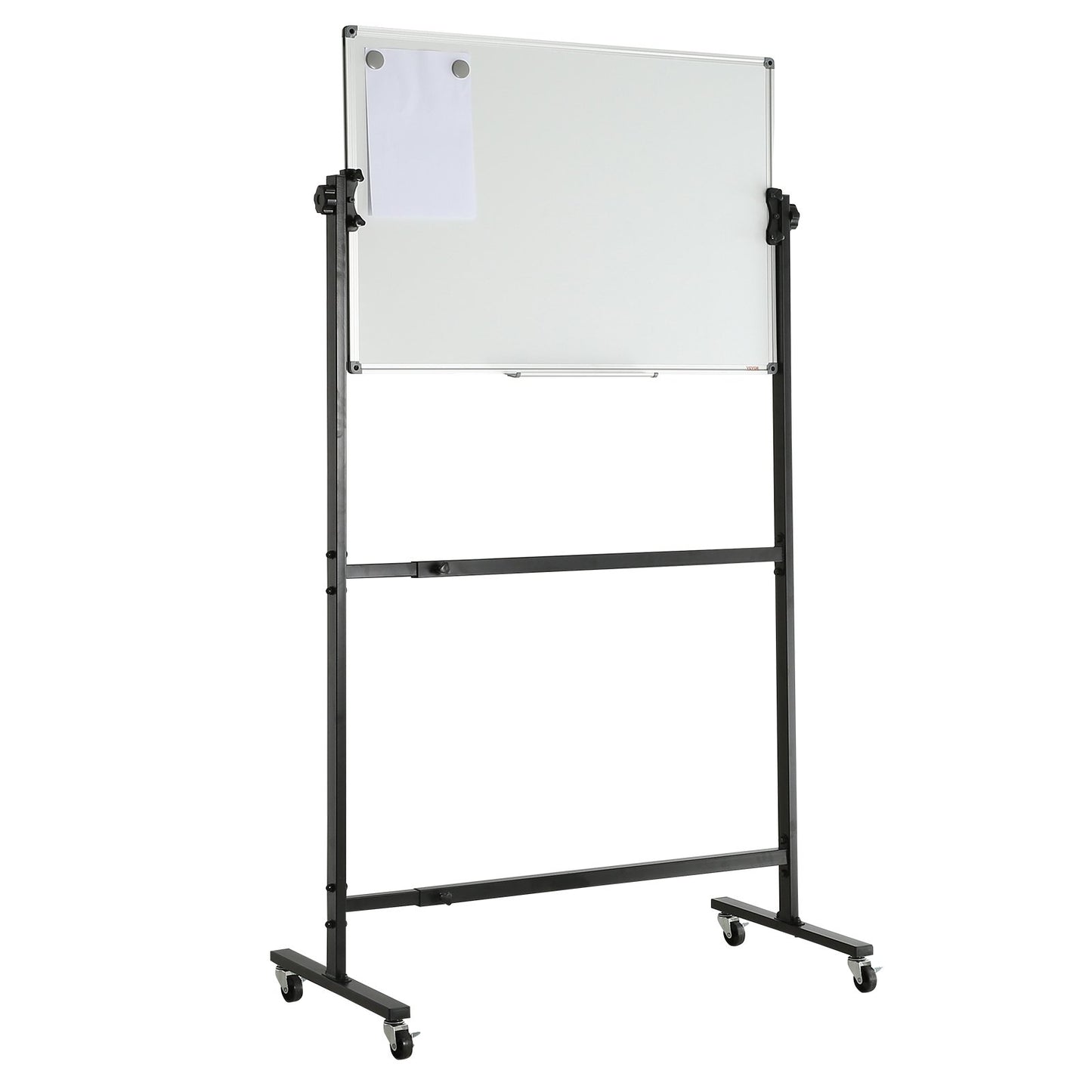 VEVOR 91.5x61cm Rolling Magnetic Whiteboard, Double-sided Mobile Whiteboard, Adjustable Height Dry Erase Board with Wheels, 1 Magnetic Erase & 3 Dry Erase Markers & Movable Tray Office, School