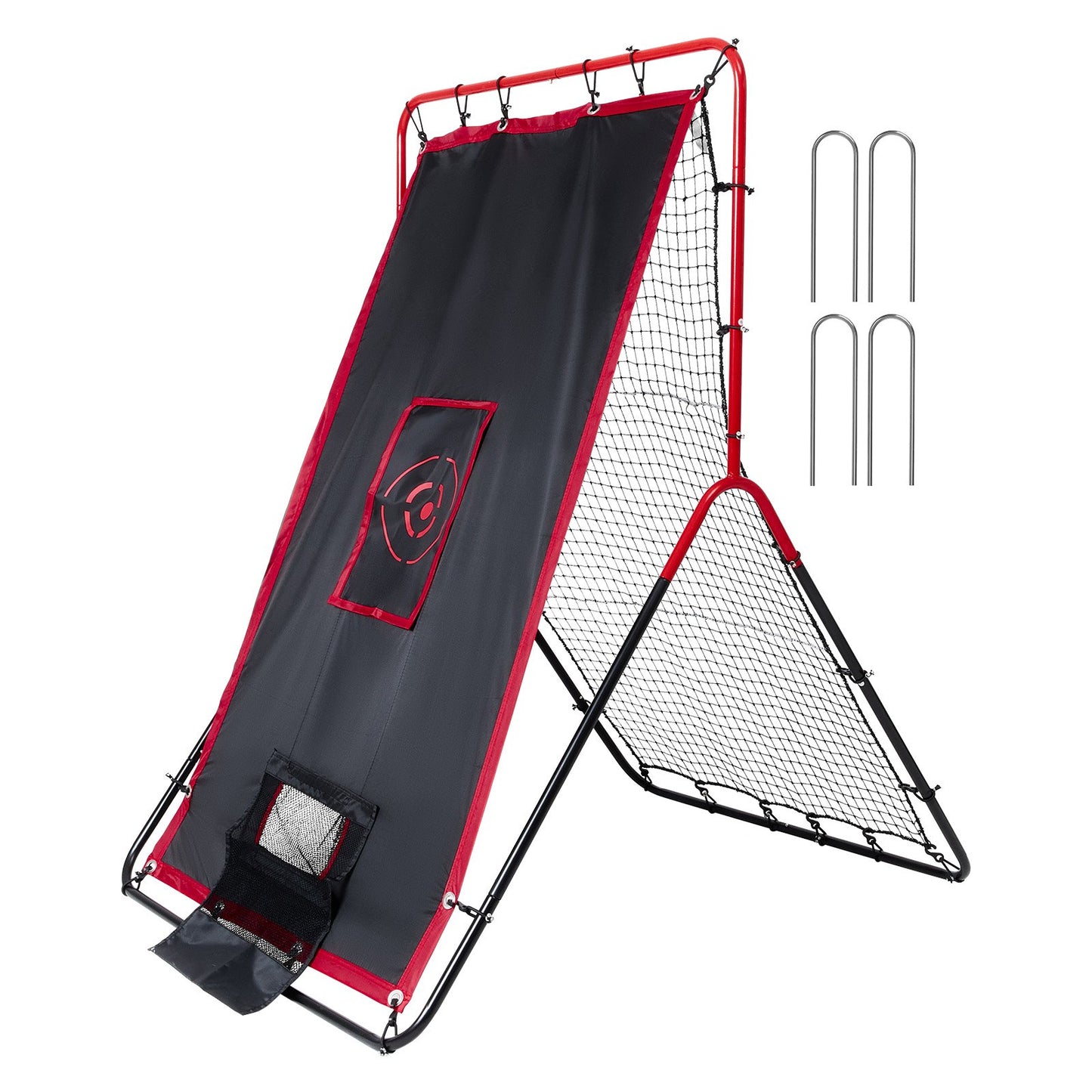 VEVOR Baseball And Softball Rebounder Net 3.5x4.5 ft 2-in-1 Switch Hitter Pitch