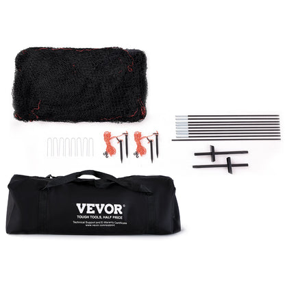 VEVOR Baseball Batting Cage, Softball and Baseball Batting Cage Net and Frame, 22x12x8ft Practice Portable Cage Net with Carry Bag, Heavy Duty Enclosed Pitching Cage, for Backyard Batting Hitting Training 670CM