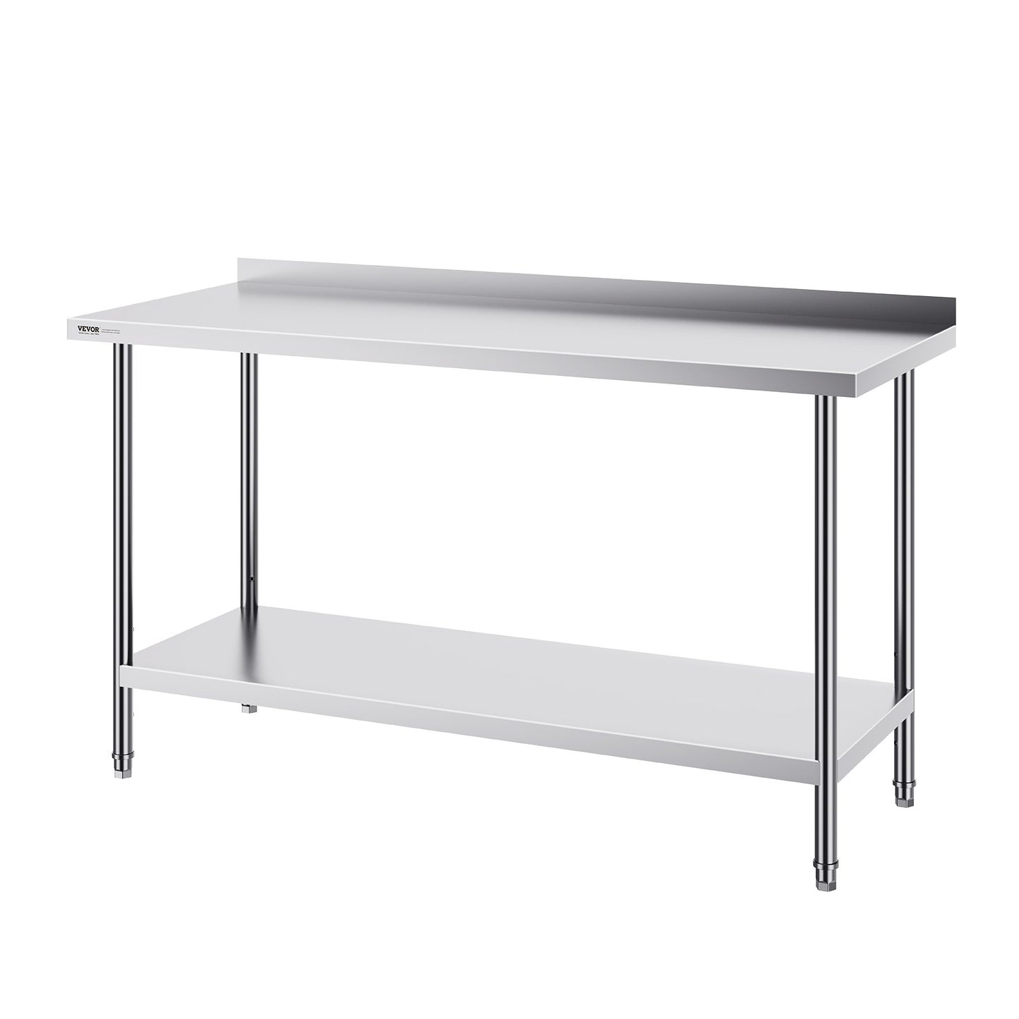 VEVOR 24 x 60 x 36 Inch Stainless Steel Work Table, Commercial Food Prep Worktable Heavy Duty Prep Worktable, Metal Work Table with Adjustable Height for Restaurant, Home and Hotel