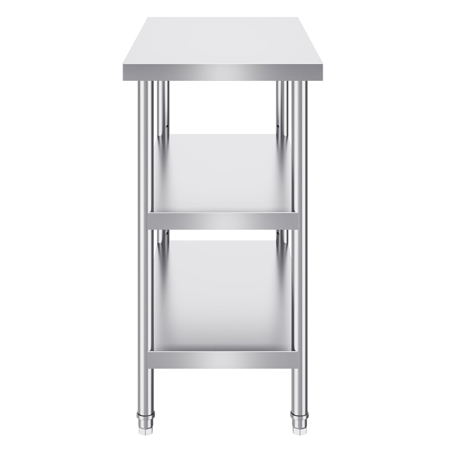 VEVOR Stainless Steel Food Prep Table, 18 x 36 x 34 Inch Commercial Kitchen Worktable, with 2 Adjustable Undershelf, Heavy Duty Prep Table Metal Work Table for BBQ, Kitchen, Home, and Garage