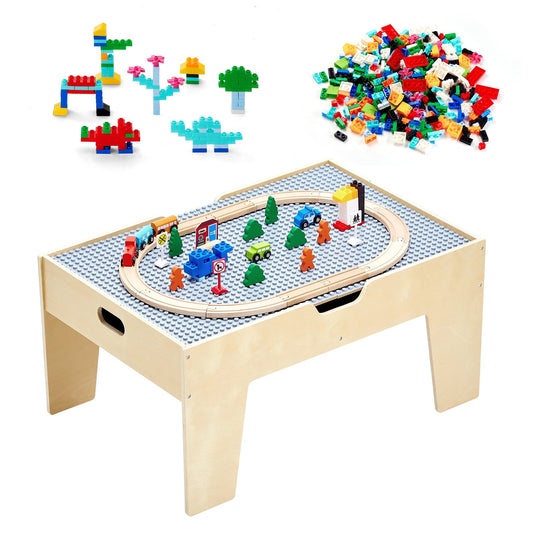 VEVOR Multi-Purpose Activity Play Table 290 Building Bricks & 30 PCS Accessories