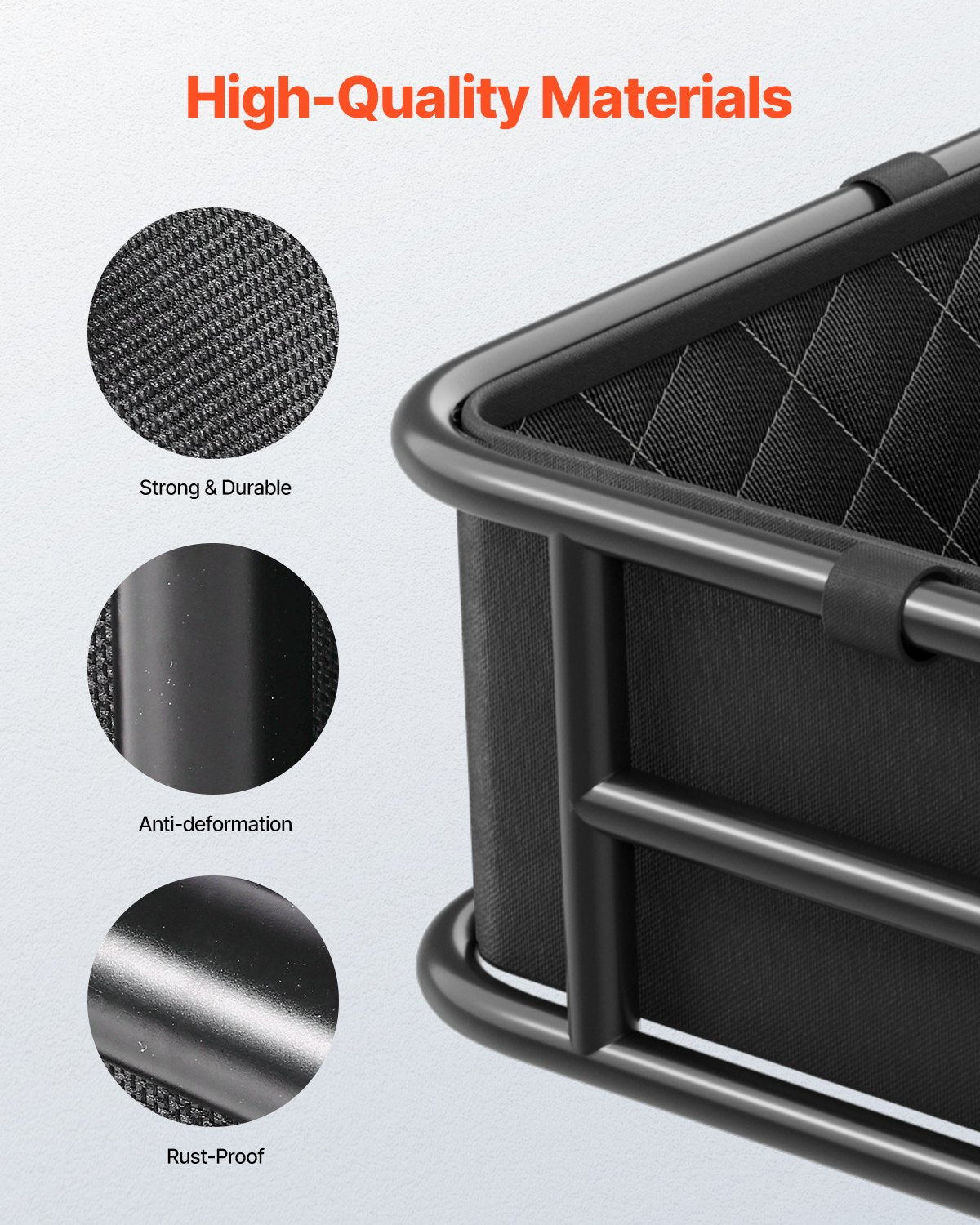 VEVOR Rear Bike Basket Large Bicycle Basket with Cargo Net Rainproof Cover Liner