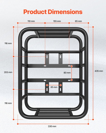 VEVOR Rear Bike Basket Large Bicycle Basket with Cargo Net Rainproof Cover Liner