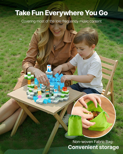 VEVOR Magnetic Blocks, 150 PCS Glacier Castle Set, Magnetic Building Cubes for Kids, STEM Montessori Sensory Toys for Christmas Birthday Gift, Construction Stacking Toy for 3+ Years Old Boys & Girls