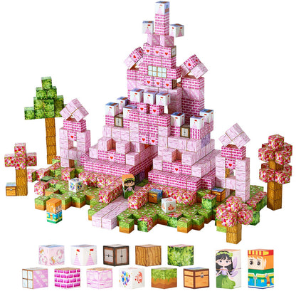VEVOR Magnetic Blocks, 100 PCS Princess Castle Set, Magnetic Building Cubes for Kids, STEM Montessori Sensory Toys for Christmas Birthday Gift, Construction Stacking Toy for 3+ Years Old Boys & Girls